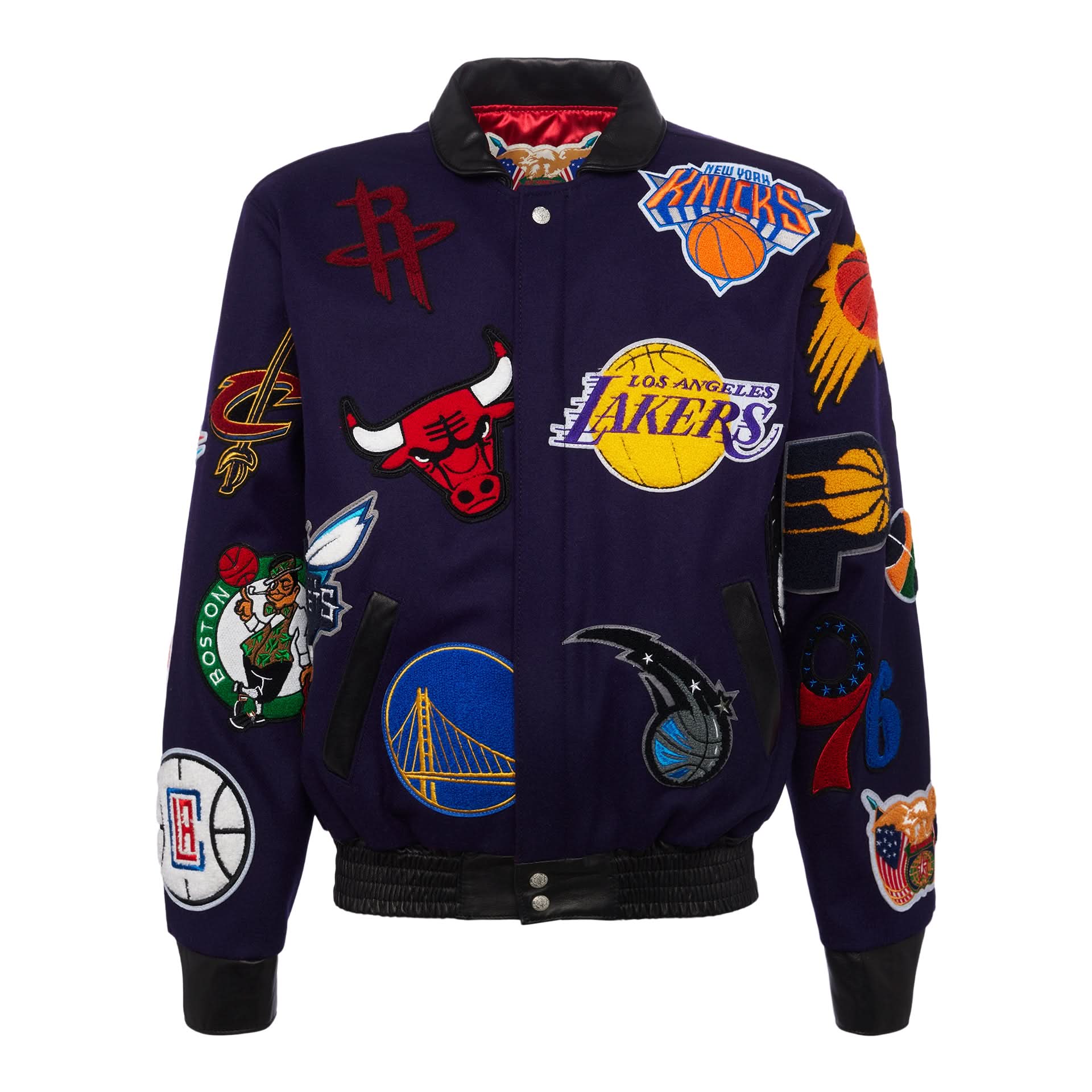 NBA Collage Wool & Leather Jacket - Image 18