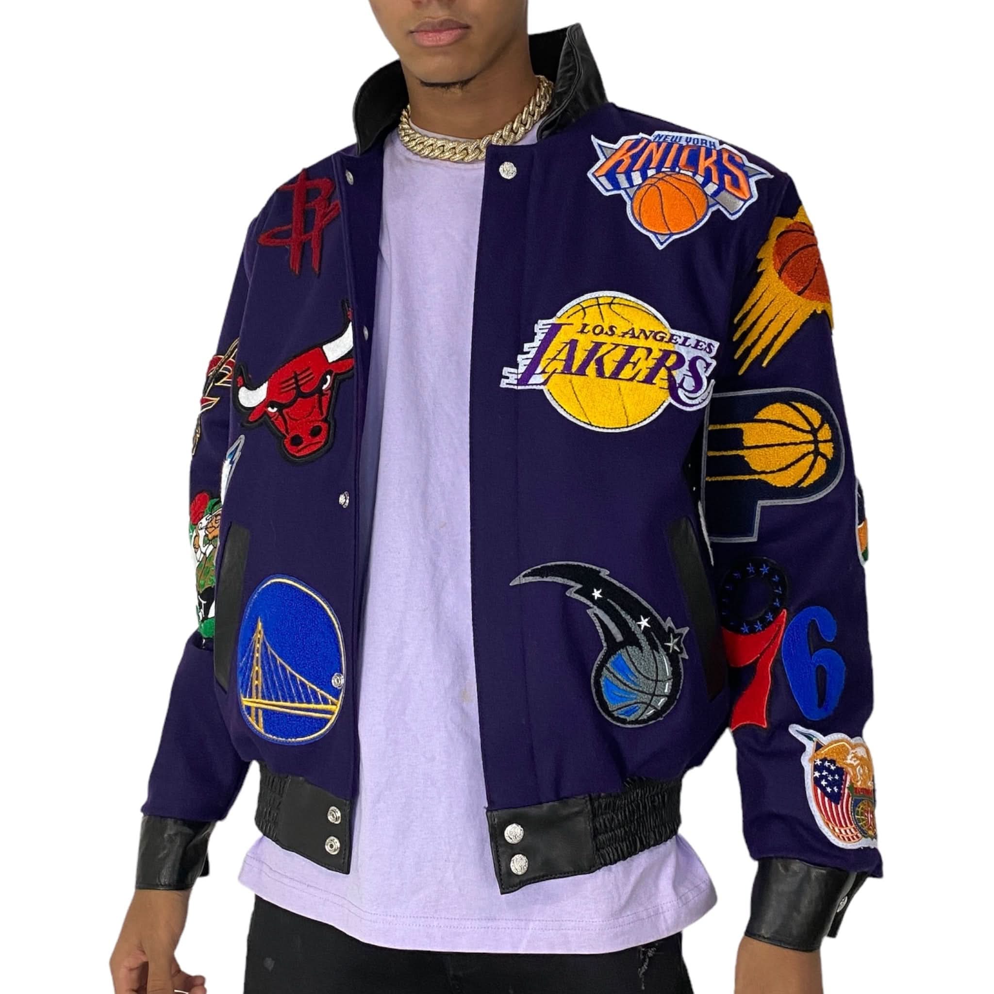NBA Collage Wool & Leather Jacket - Image 19