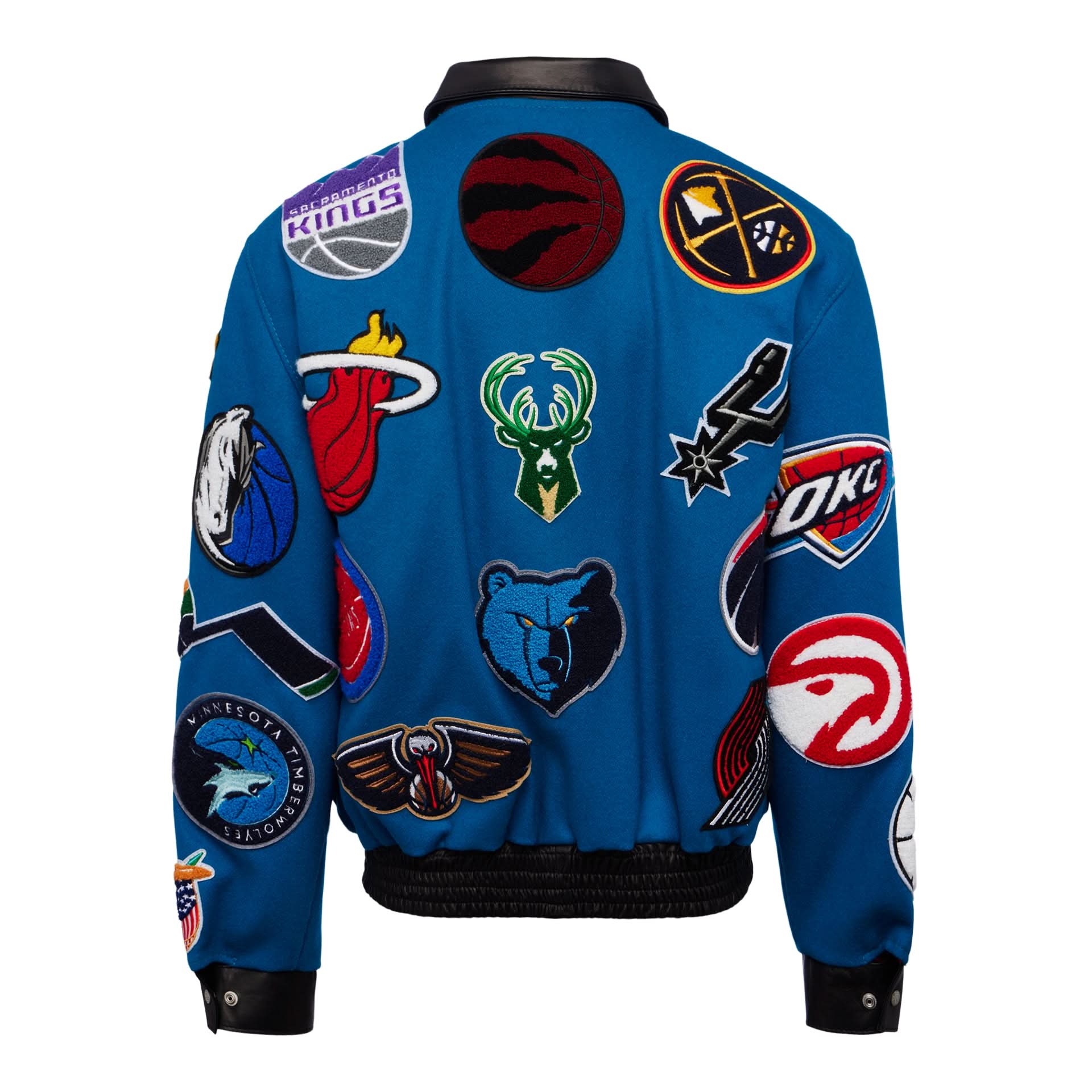 NBA Collage Wool & Leather Jacket - Image 25