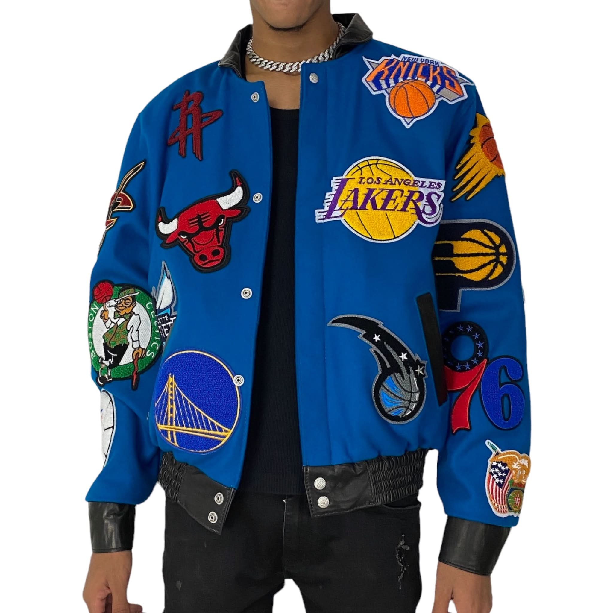 NBA Collage Wool & Leather Jacket - Image 26