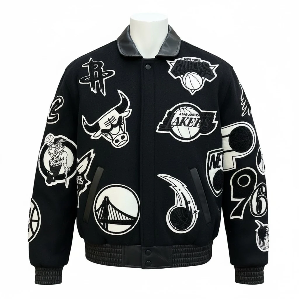 NBA Collage Wool & Leather Jacket - Image 32