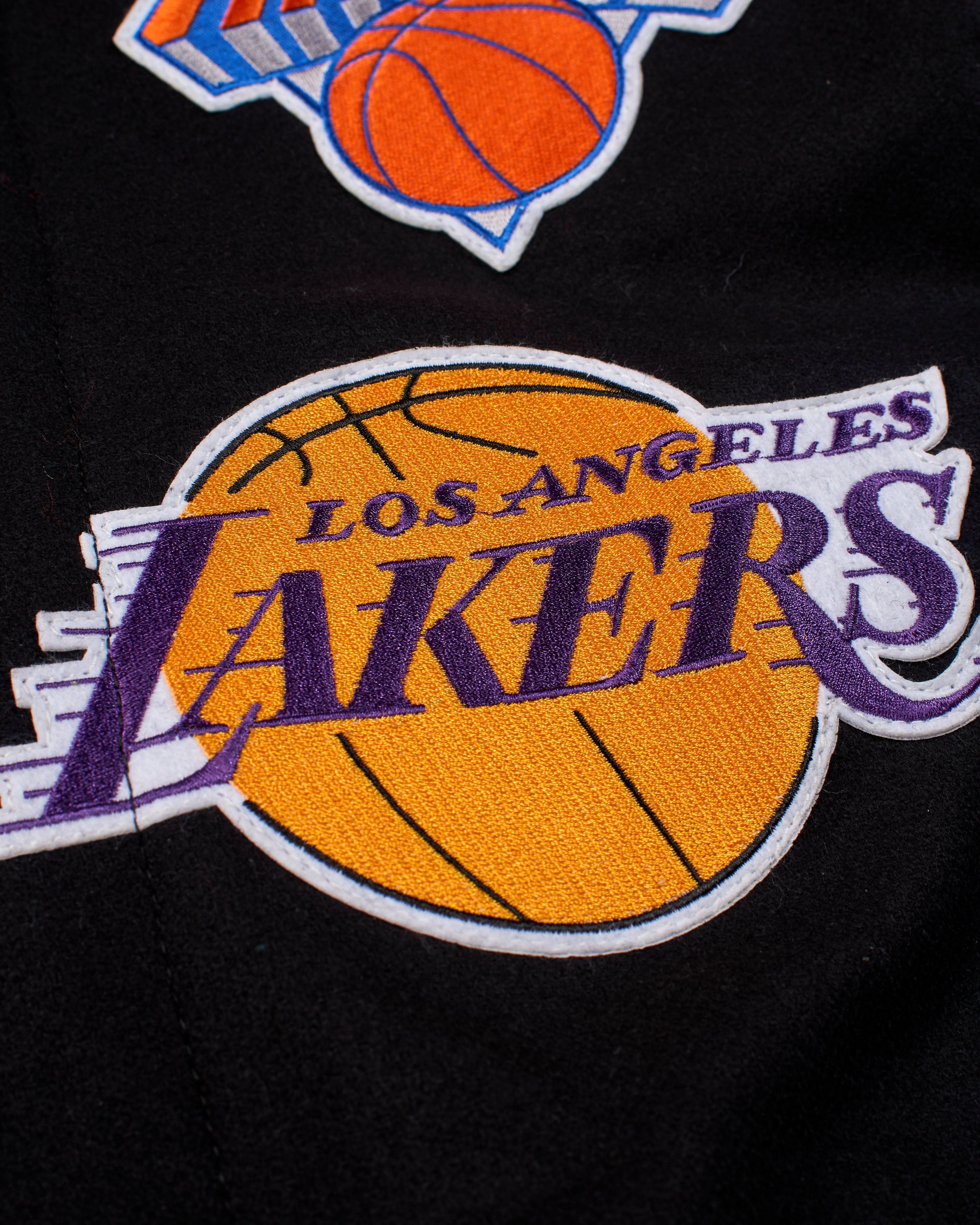 NBA COLLAGE WOOL & LEATHER JACKET Black - Image 3