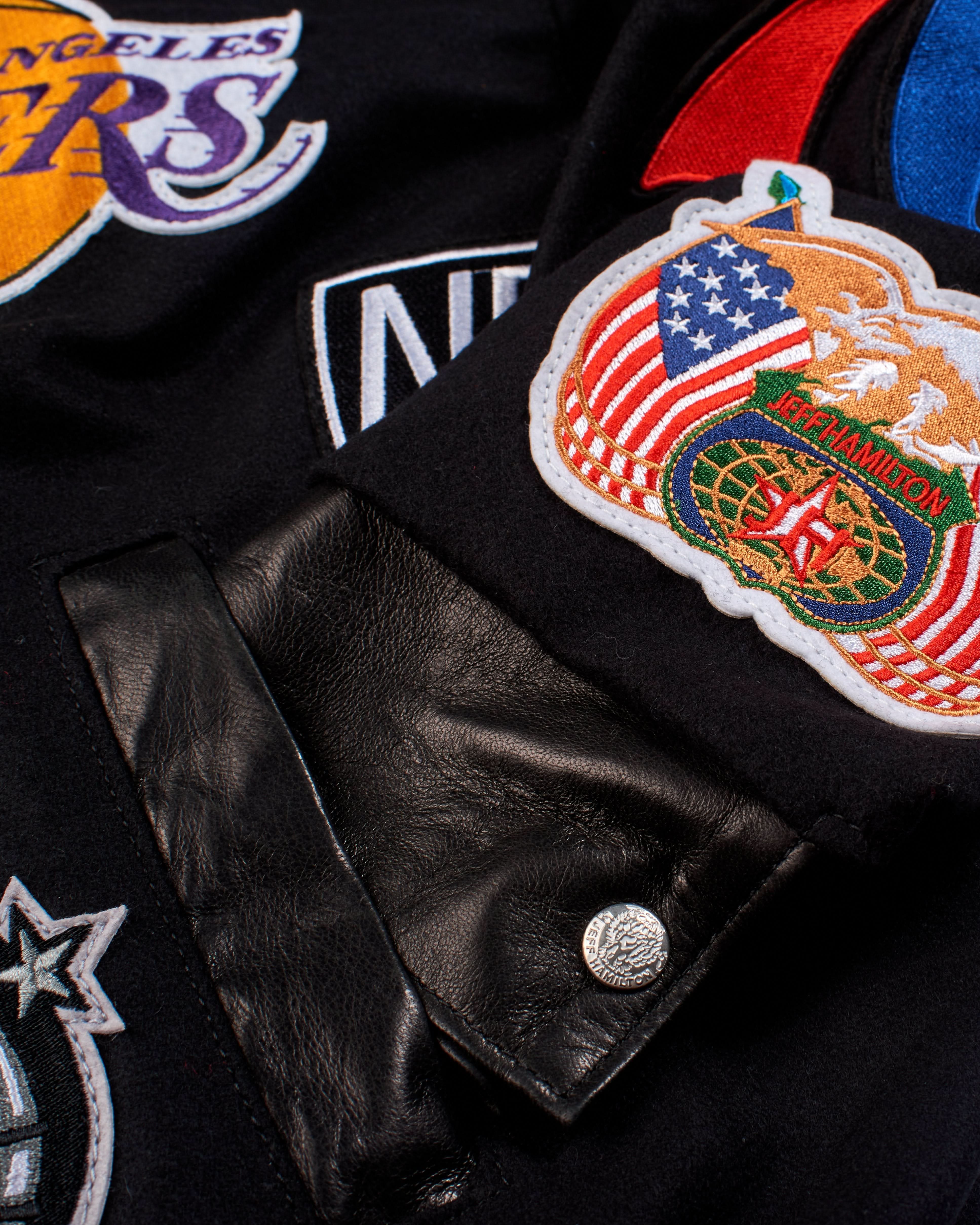 NBA COLLAGE WOOL & LEATHER JACKET Black - Image 4