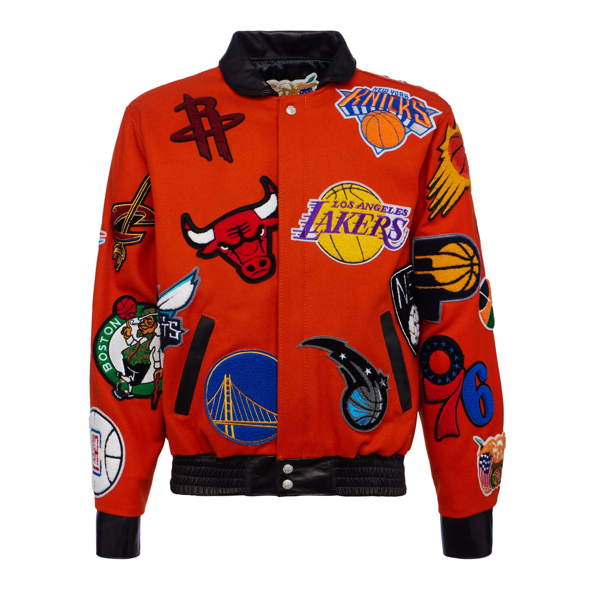 NBA Collage Wool & Leather Jacket - Image 12