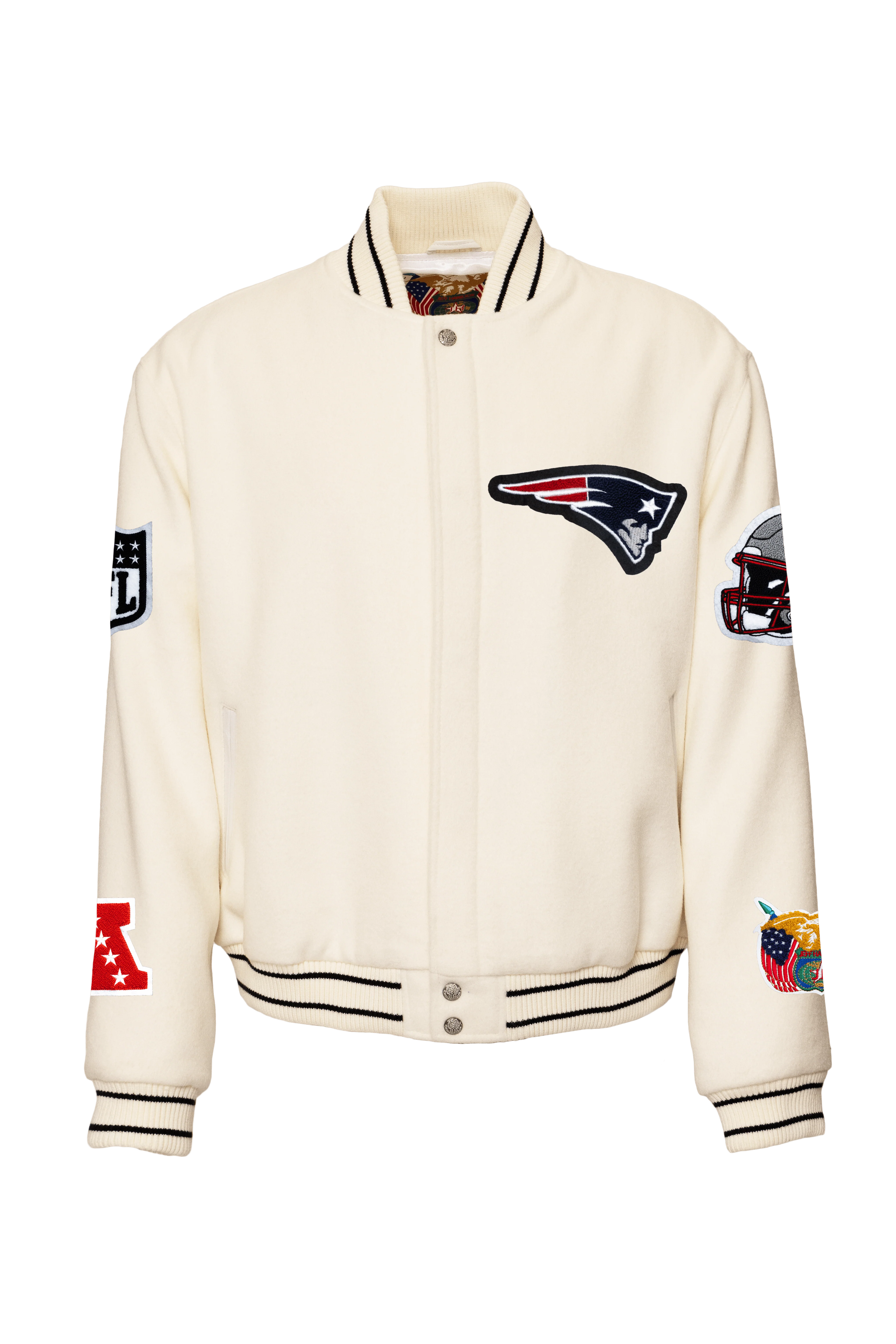 New England Patriots Wool Old English Jacket White - Image 2