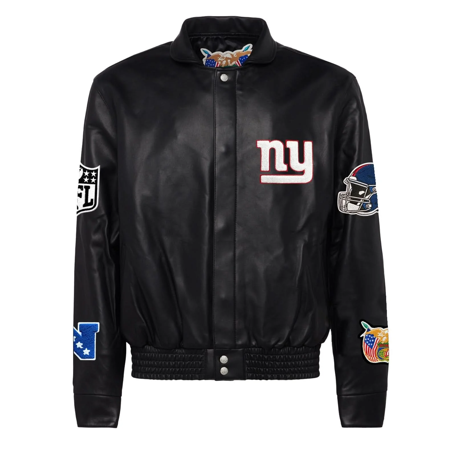 New York Giants Full Leather Jacket Black - Image 2