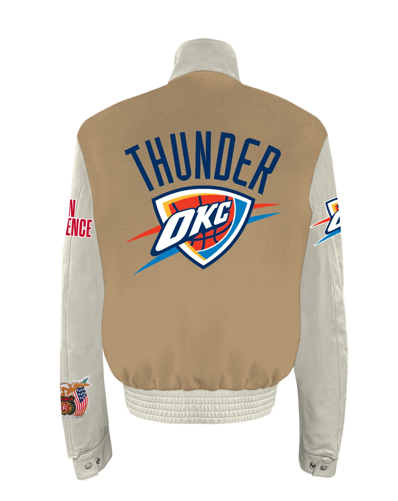 Oklahoma City Thunder Wool & Leather Varsity Jacket - Image 6