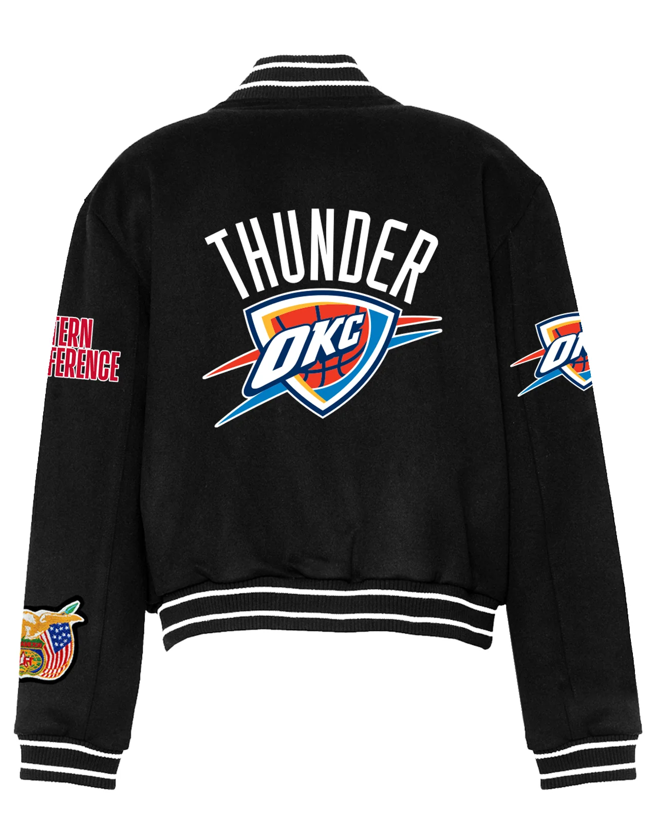 OKLAHOMA CITY THUNDER WOOL VARSITY JACKET BLACK