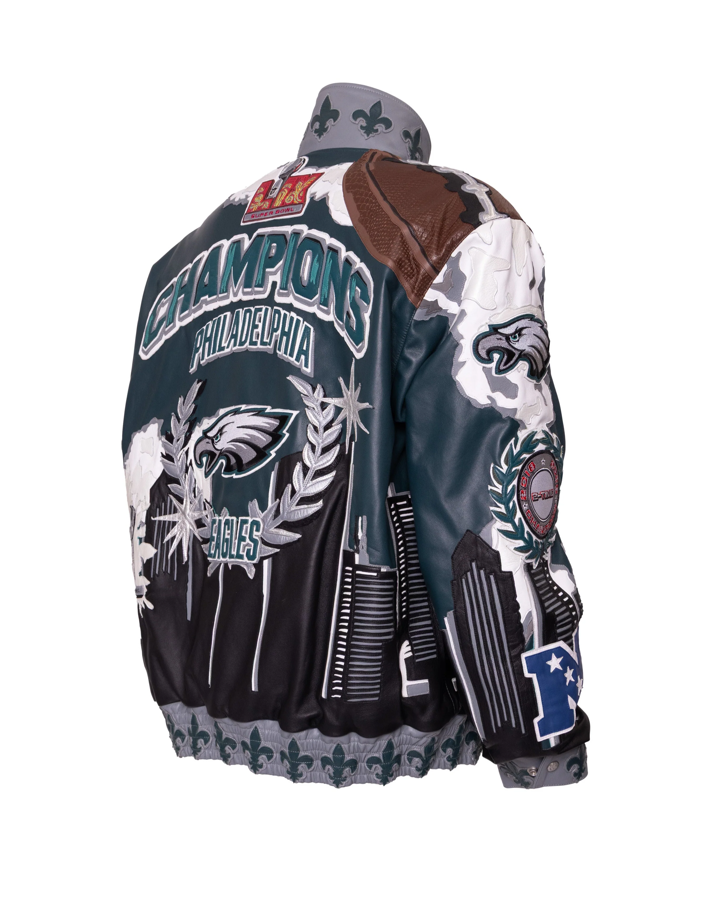Philadelphia Eagles 2-Time Super Bowl Champions Genuine Leather Jacket - Image 3