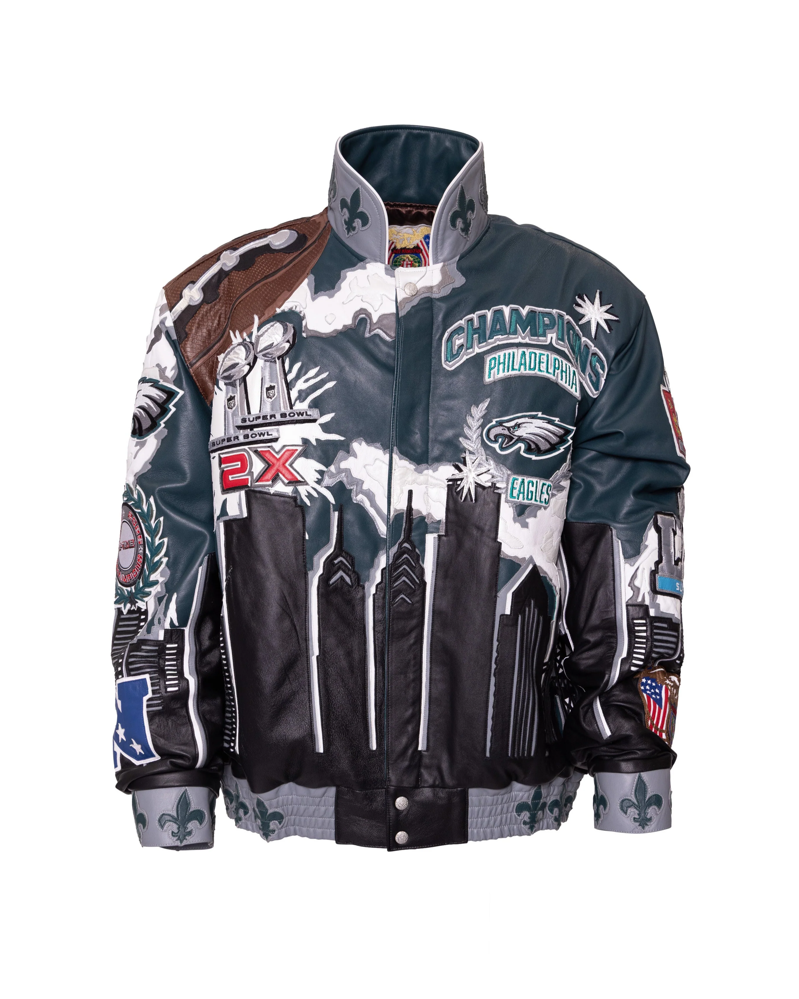 Philadelphia Eagles 2-Time Super Bowl Champions Genuine Leather Jacket - Image 4