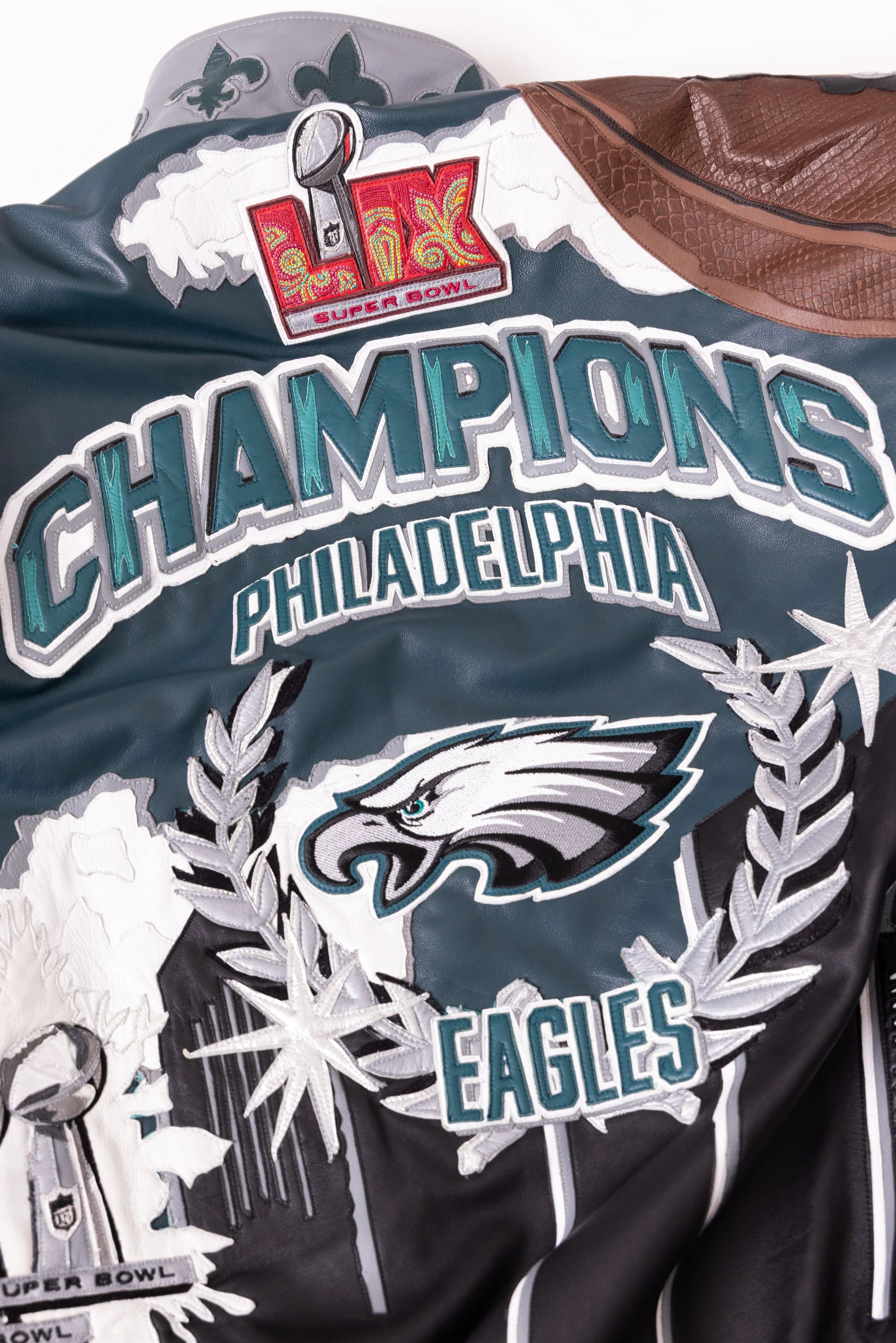 Philadelphia Eagles 2-Time Super Bowl Champions Genuine Leather Jacket - Image 5
