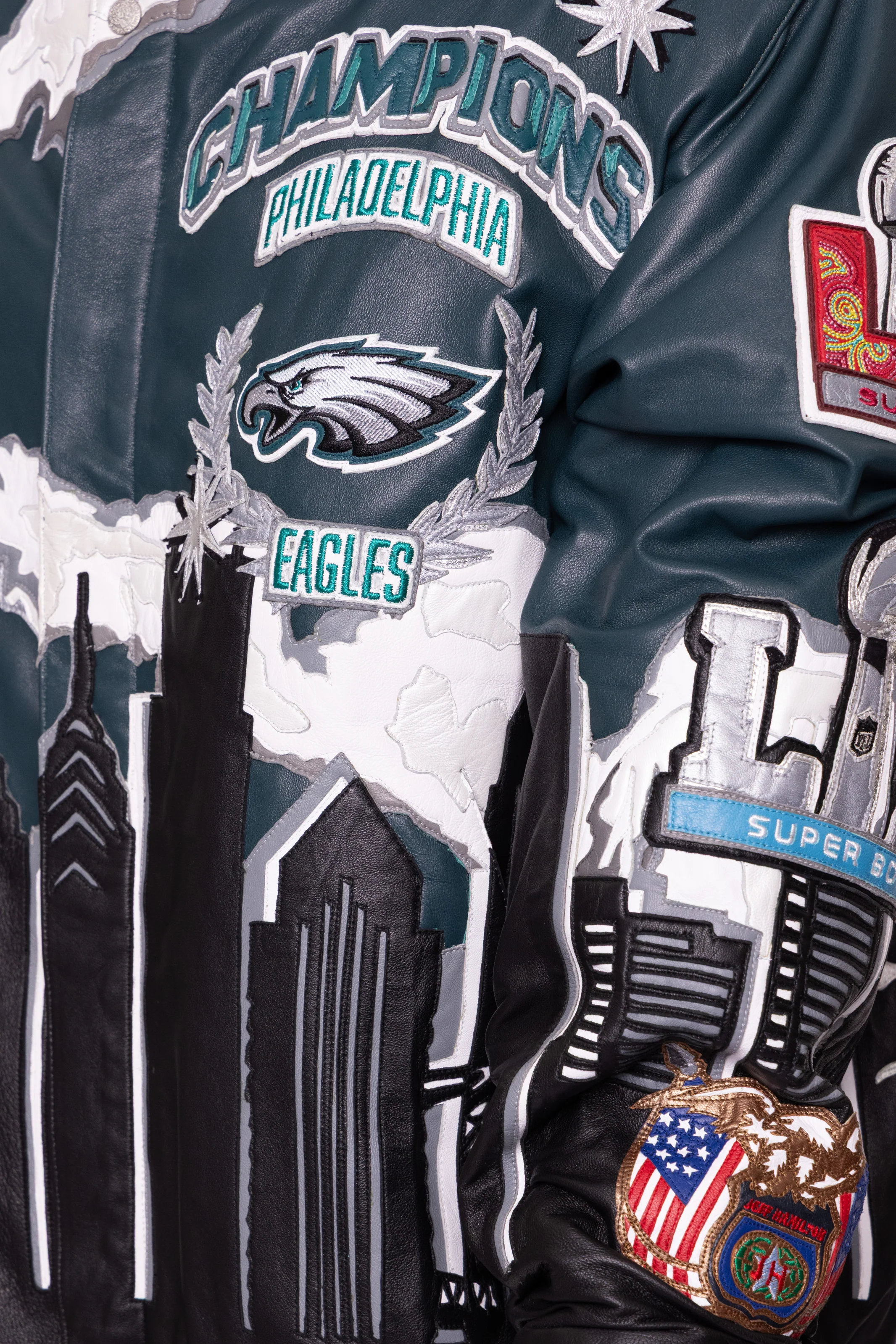 Philadelphia Eagles 2-Time Super Bowl Champions Genuine Leather Jacket - Image 6