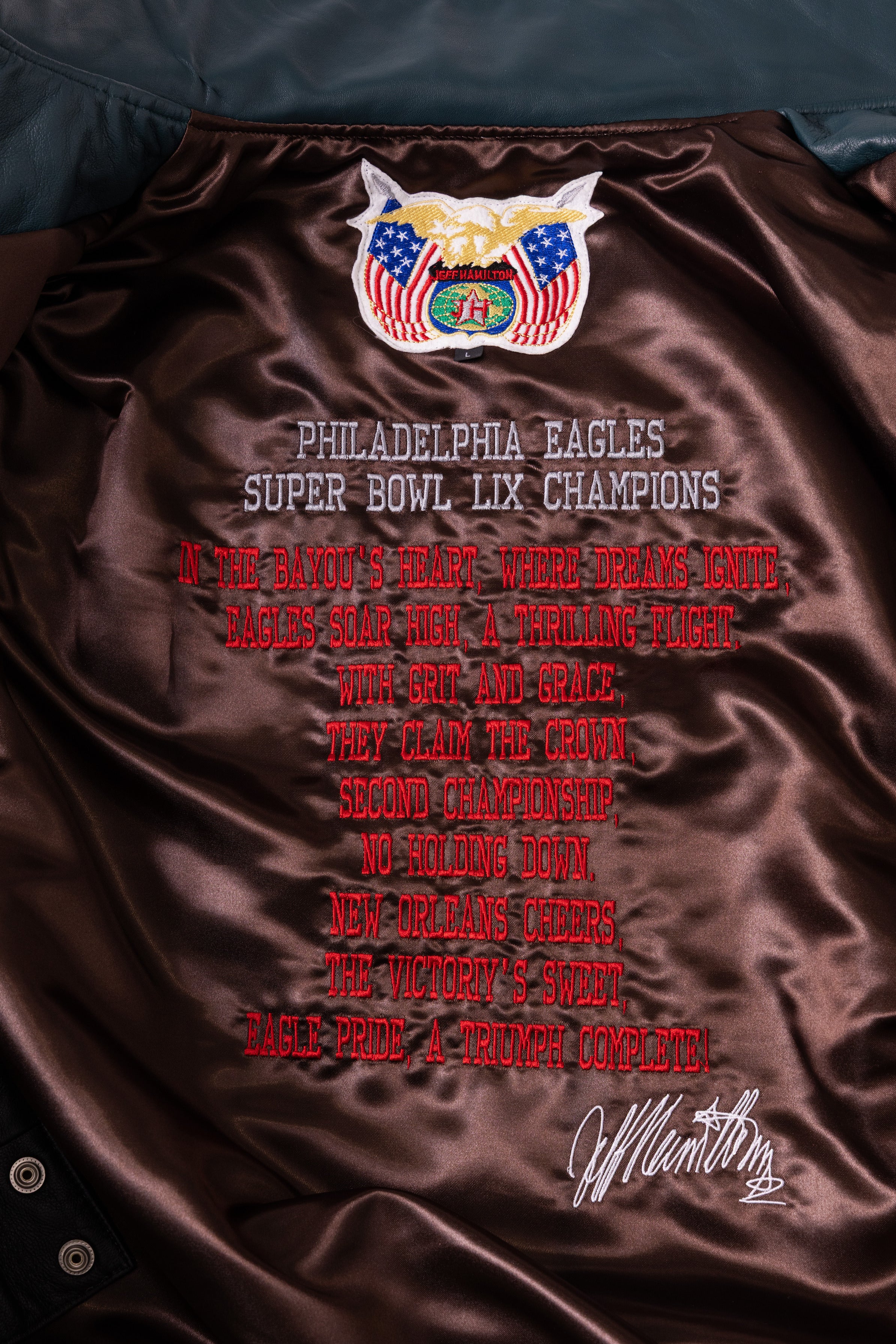 Philadelphia Eagles 2-Time Super Bowl Champions Genuine Leather Jacket - Image 7