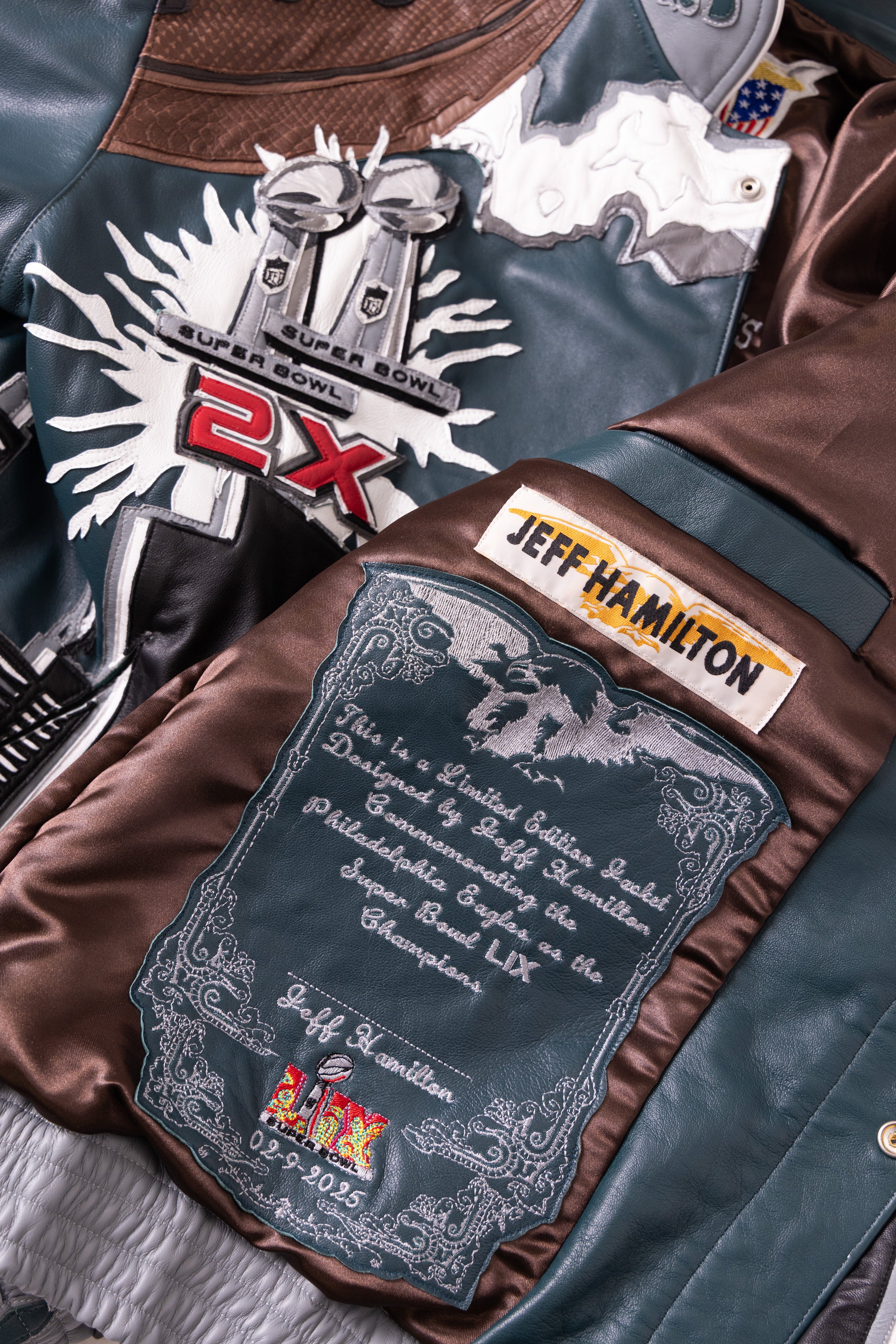 Philadelphia Eagles 2-Time Super Bowl Champions Genuine Leather Jacket - Image 9