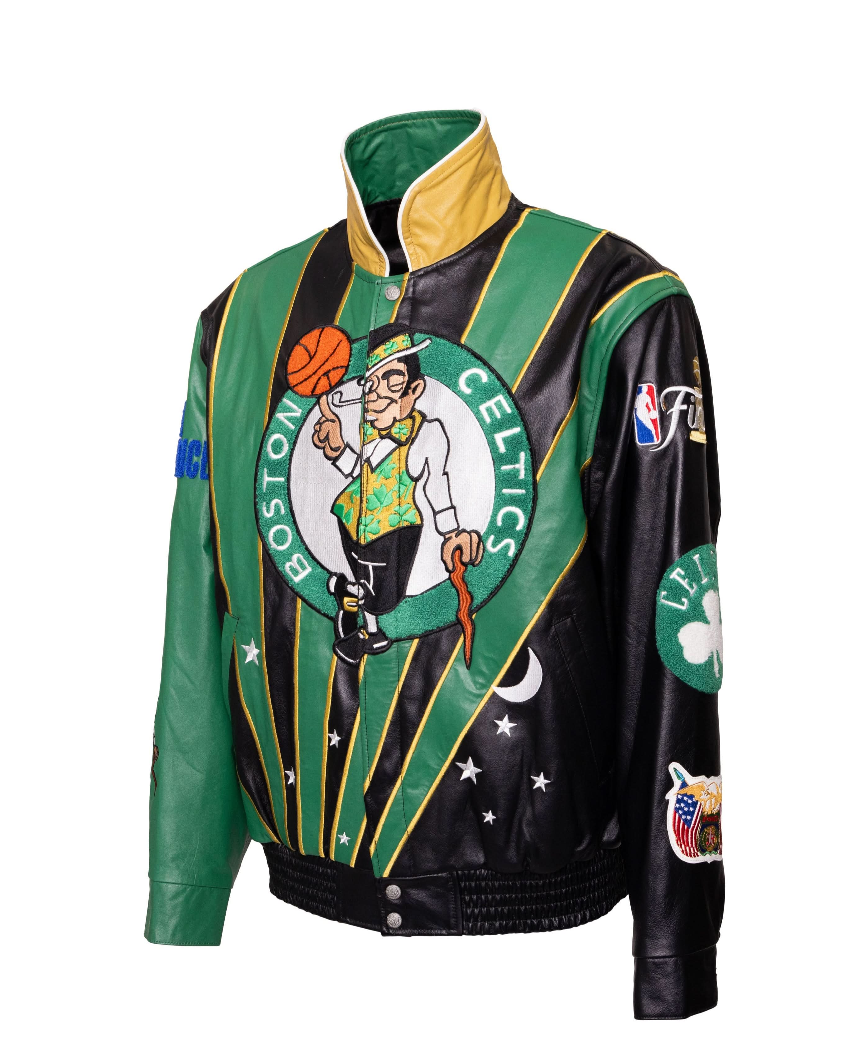 2024 NBA Champion Boston Celtics Skyline Full Leather Championship Jacket - Image 3