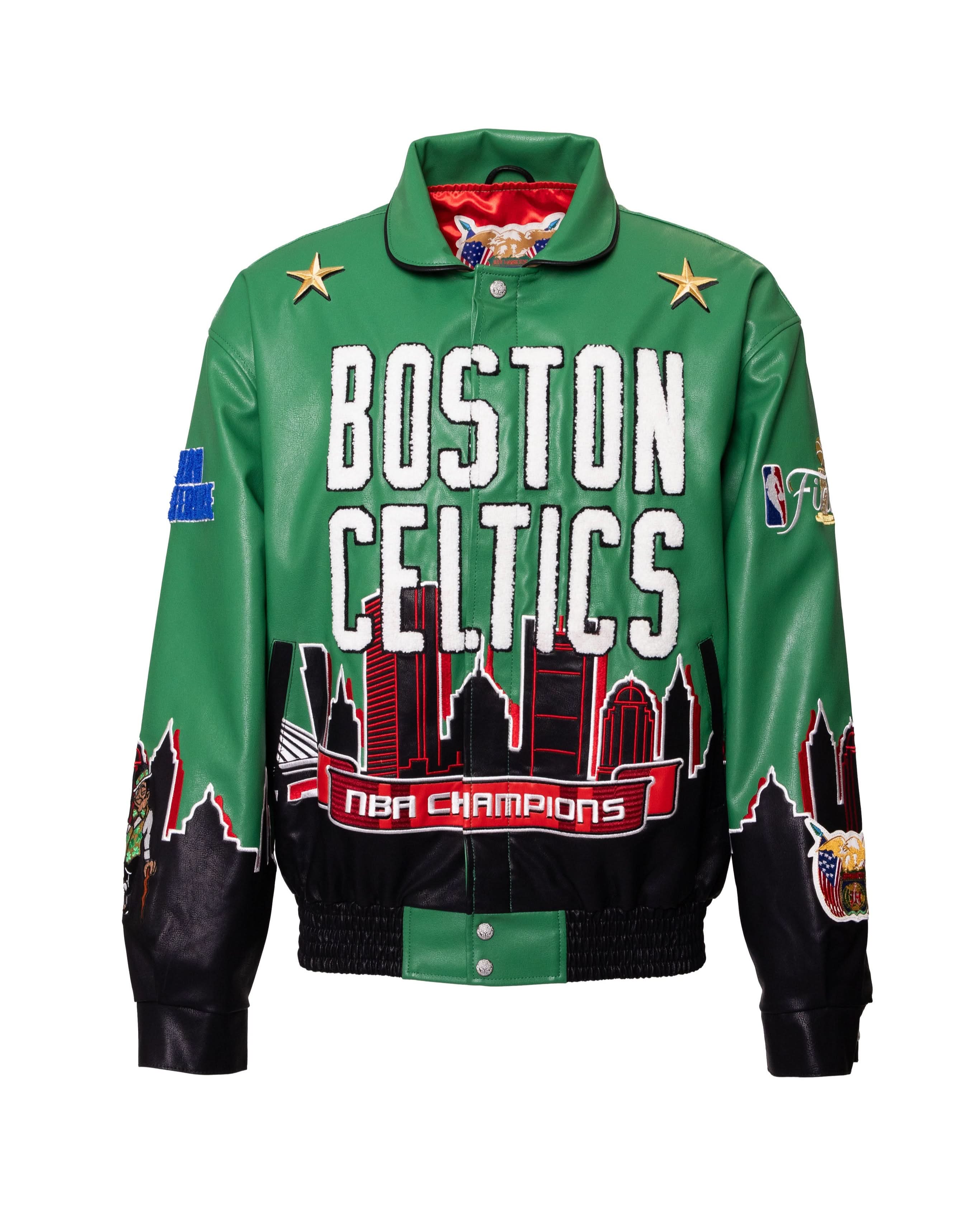 2024 NBA Champion Boston Celtics Skyline Vegan Leather Championship Jacket - Image 3