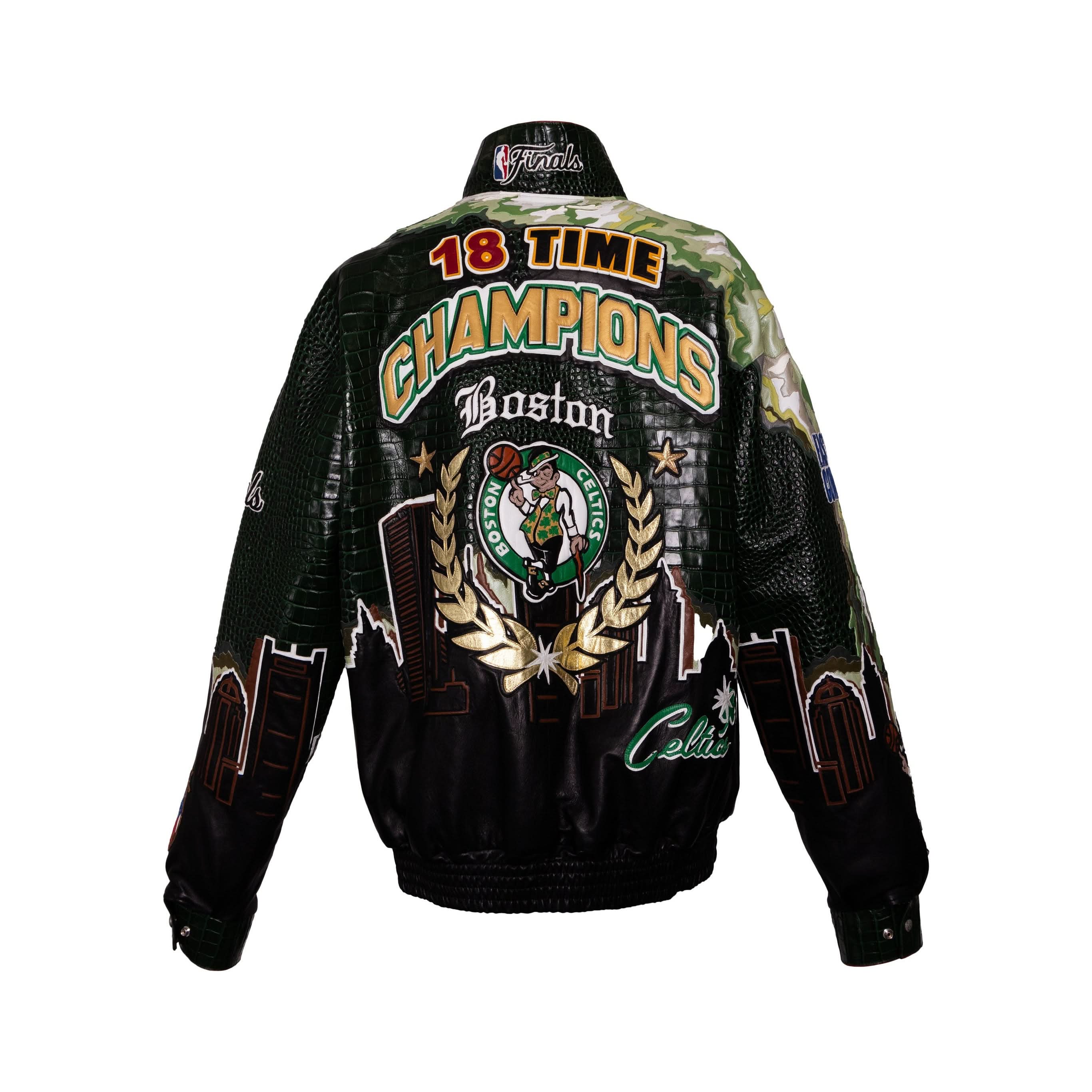 Exclusive 2024 NBA Champion Boston Celtics Skyline Full Leather Championship Jacket - Image 3