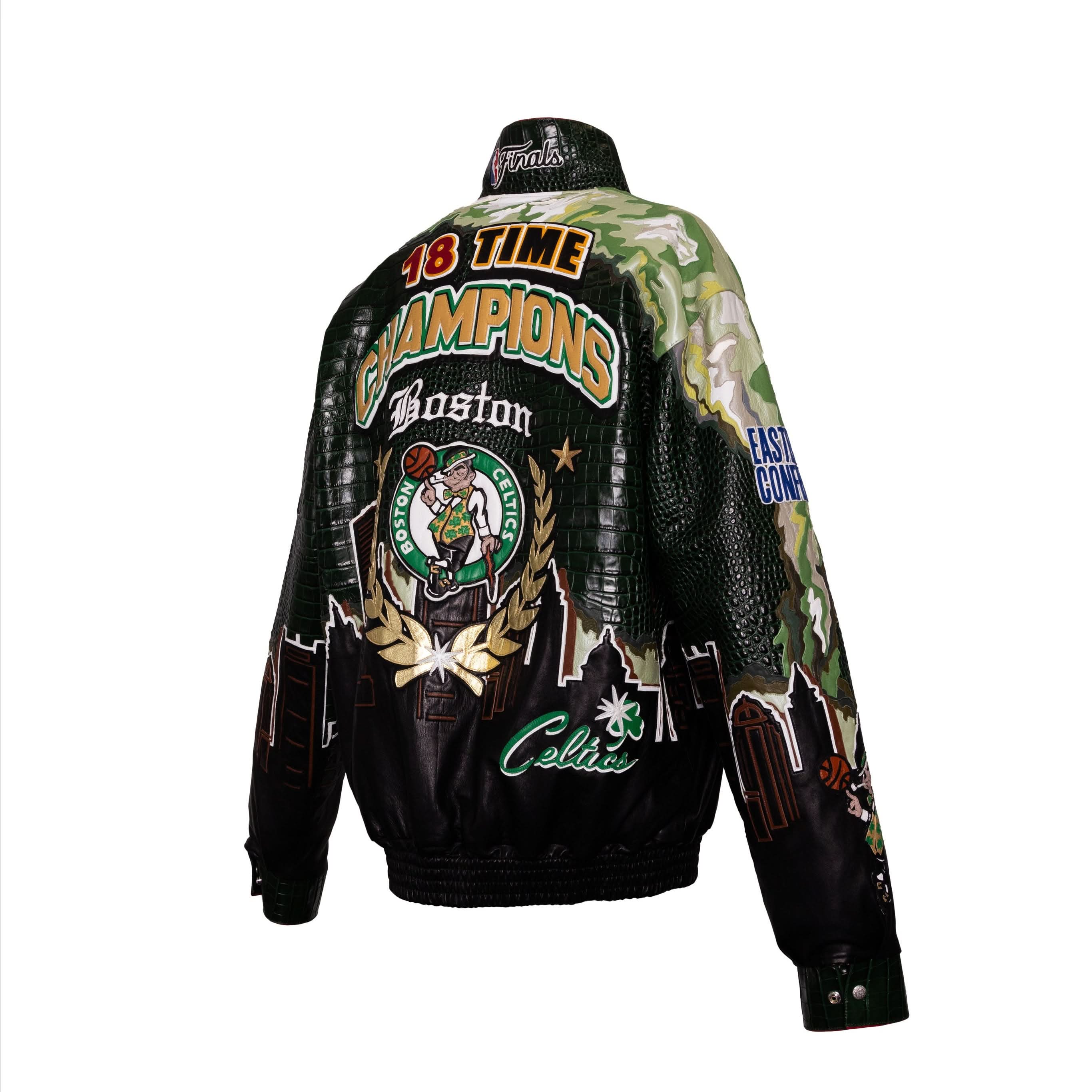 Exclusive 2024 NBA Champion Boston Celtics Skyline Full Leather Championship Jacket - Image 4
