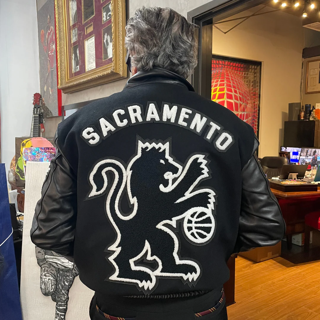 Sacramento Kings Wool & Leather Varsity Jacket - Image 5