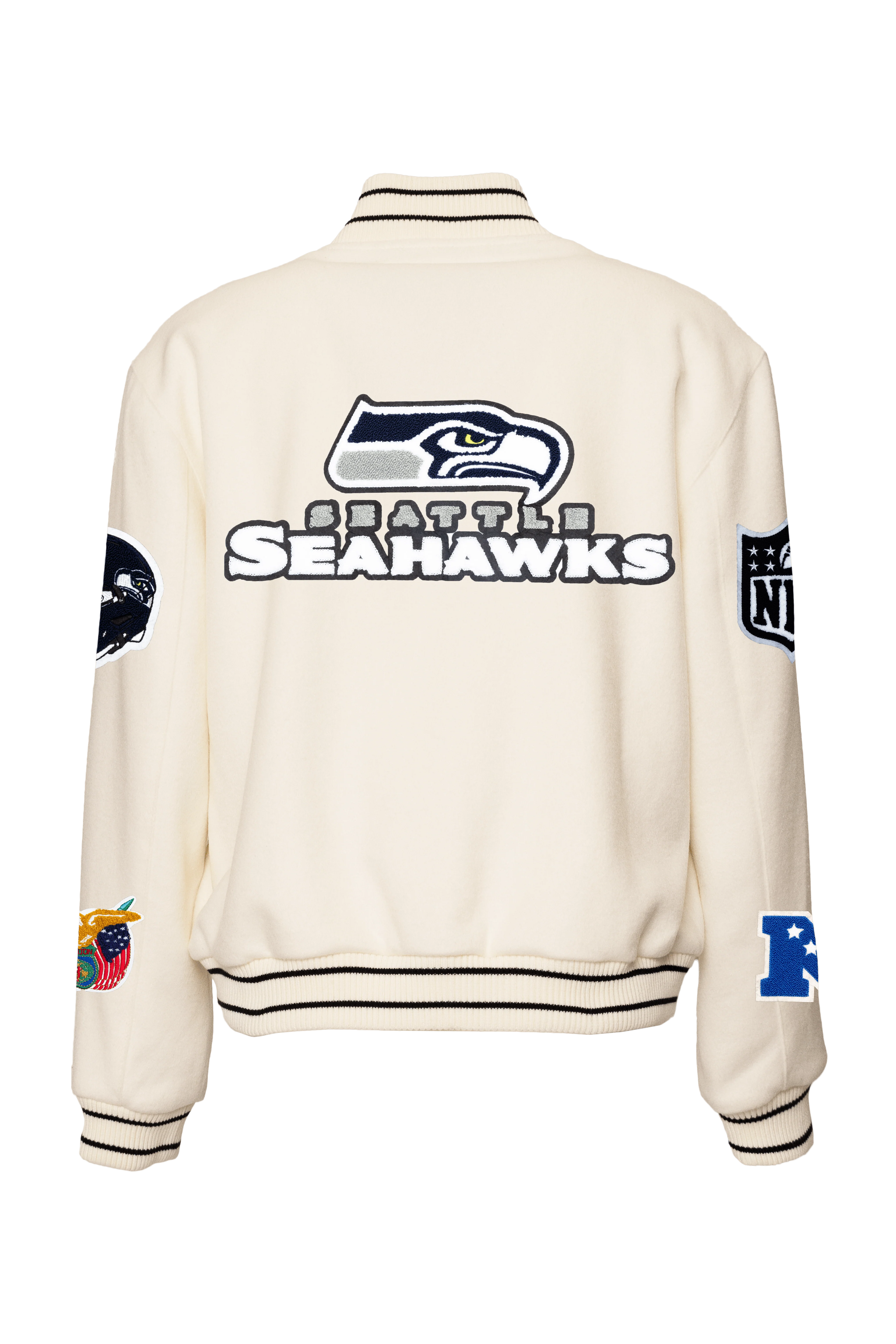 Seattle Seahawks Wool Old English Varsity Jacket White