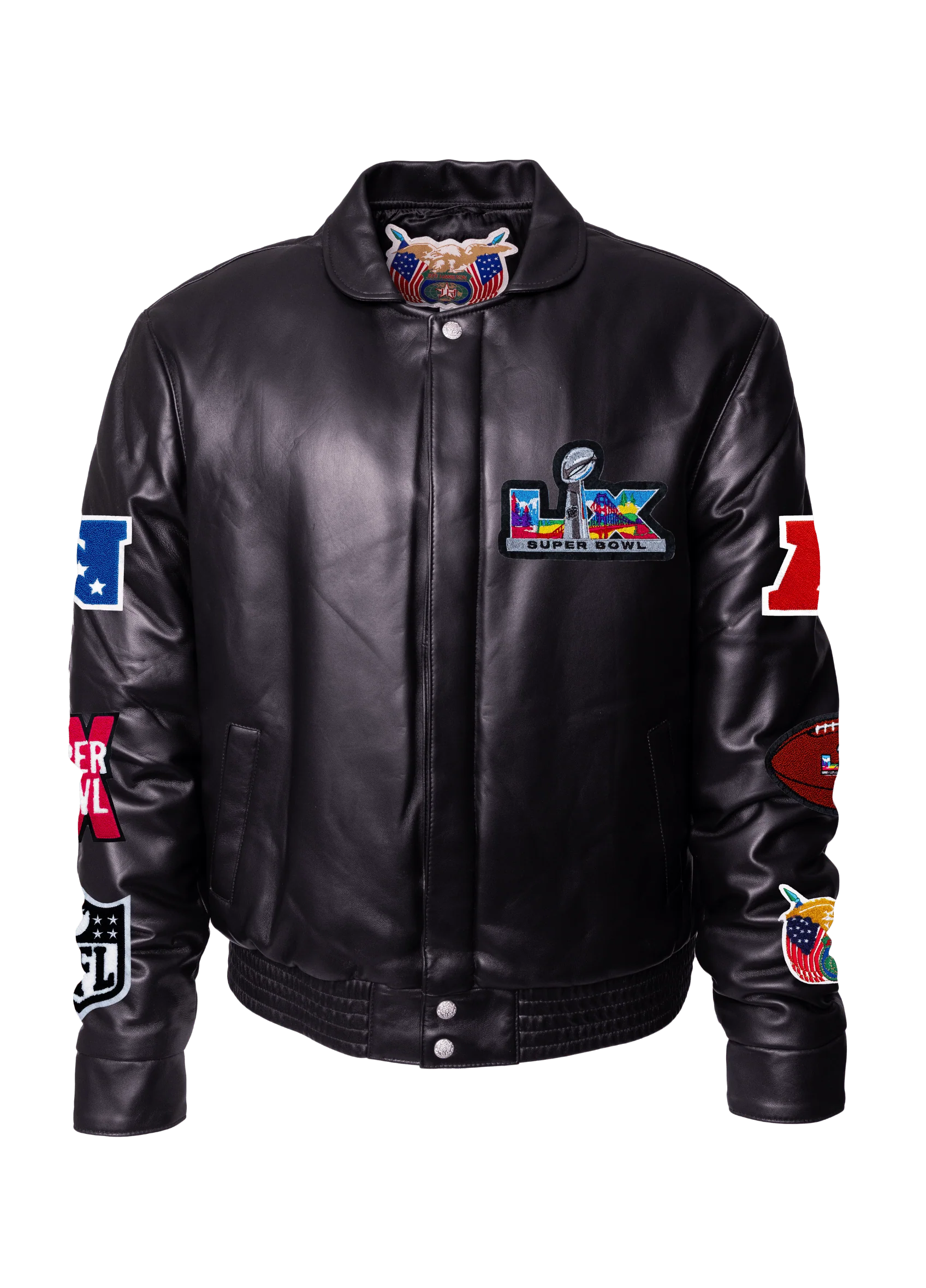 Superbowl 2026 Black Leather Puffer Jacket - Image 2