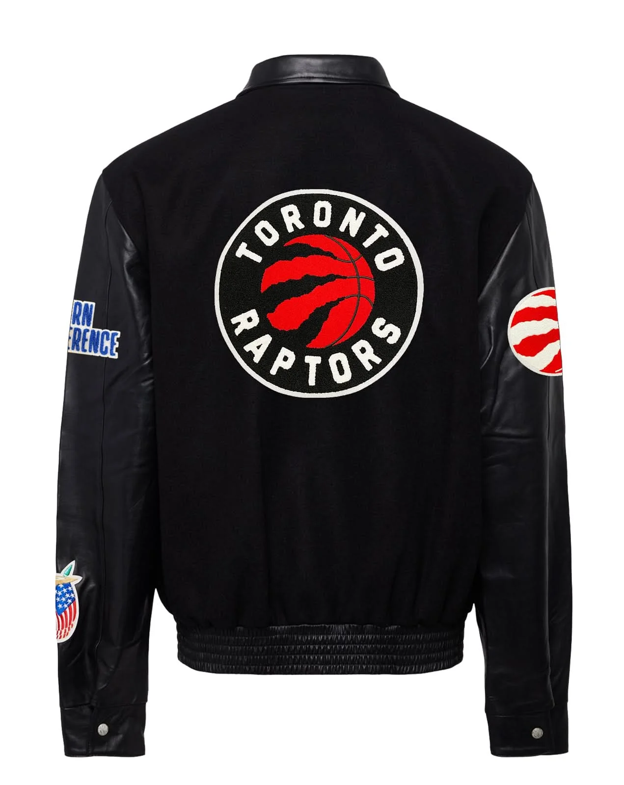 Toronto Raptors Wool & Leather Jacket Black