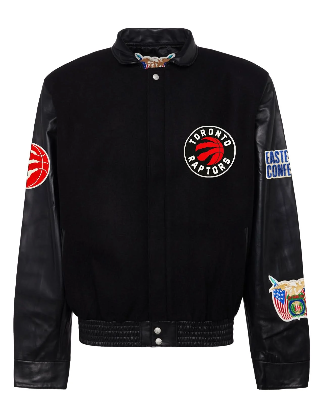 Toronto Raptors Wool & Leather Jacket Black - Image 2